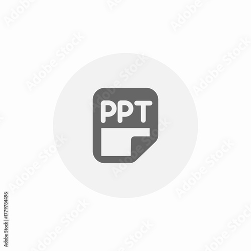 small ppt file icon sign vector