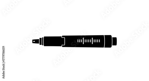 Black marker pen isolated on white background.