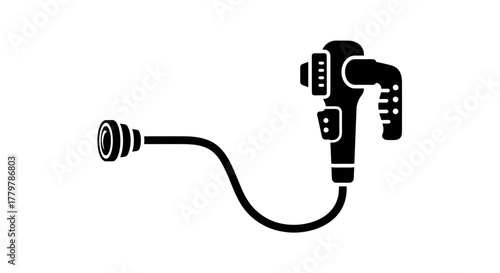 Medical endoscope for internal examination solid black glyph icon.