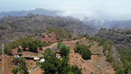 CAPE VERDE - 9.10.2025 - Amazing aerial footage approaching a scenic canyon in Ribeira Grande, Cape Verde.