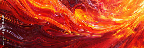 Dynamic red and orange flames intertwining in a swirling motion