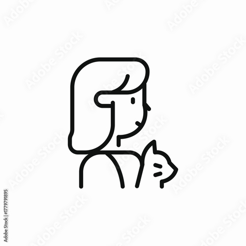 cat owner icon sign vector
