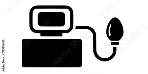 Blood Pressure Cuff Geometric Simple Flat Vector Icon