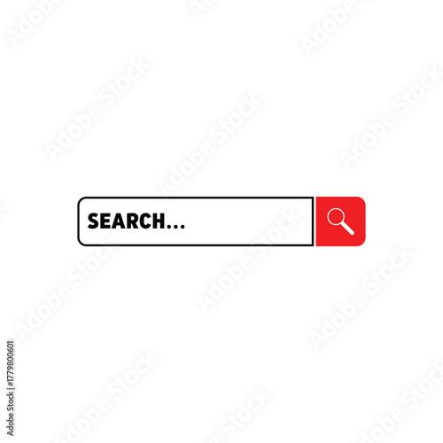 Search bar vector illustration with magnifying glass icon simple flat design element for website and mobile app isolated on white background