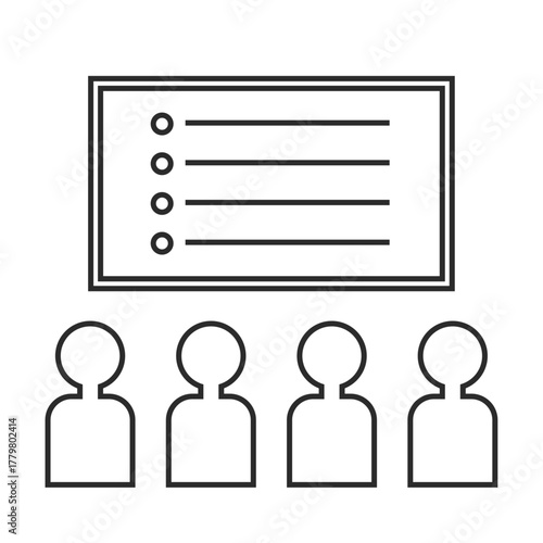 会議、ミーティング、Web会議のイラスト（議題）