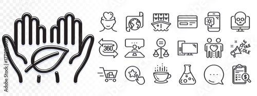 Loyalty star, Credit card and Cyber attack line icons for web app. Glare of light effect. Message icon. Pack of Ole chant, Chemistry lab, Computer pictogram icons. Vector