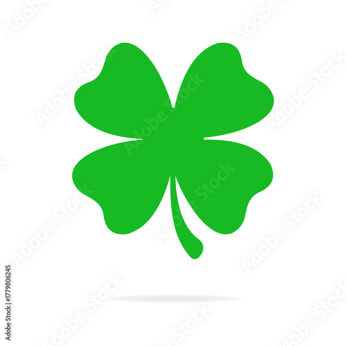 four leaf clover. Green clover symbol representing luck and nature in a simple design