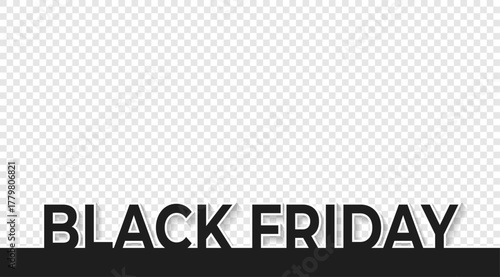 Template background black friday for site or promotion on transparent background