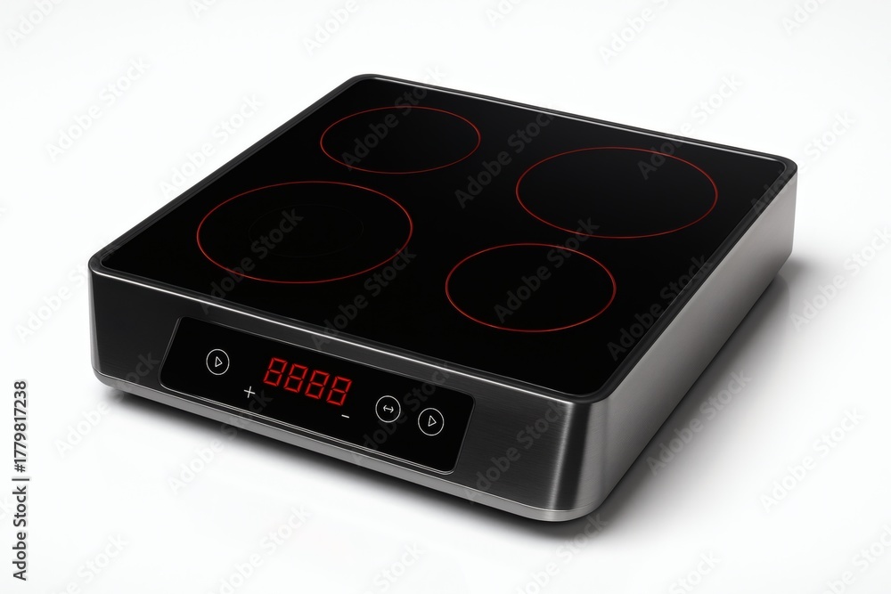 Fototapeta premium Sleek Electric Stove – Modern Compact Cooker for Home Kitchens, Smart Cooking, and Interior Design
