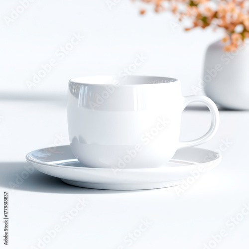 Wallpaper Mural Porcelain cup and saucer elegant tea coffee set minimal classic tabletop style Torontodigital.ca