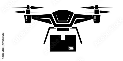 Drone Delivery Geometric Minimalist Flat Vector Icon