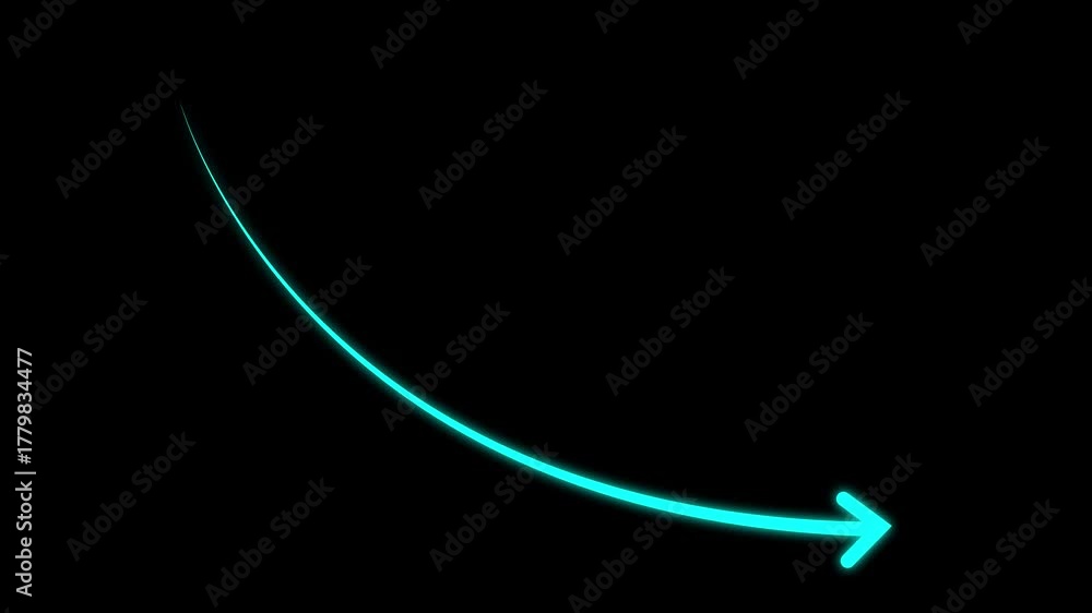 Motion animated footage. Statistics bars columns growth, arrow down ...