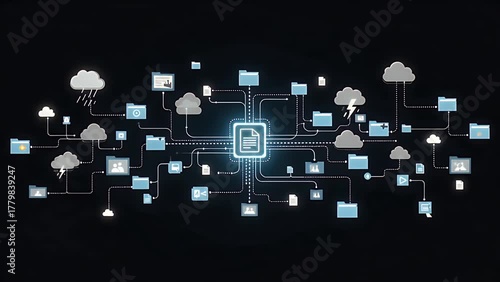 Abstract Digital Cloud Network Data Transfer