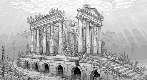 Ancient Greek Temple Ruins Underwater Lost Civilization Mystery Symbolism History Archaeology
