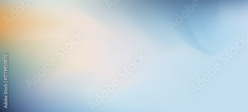 Light blue and orange colours vector mesh gradient background. Abstract aesthetic calm indigo yellow digital watercolor dusk sky concept for dawn design, cloudscape, banner, surface