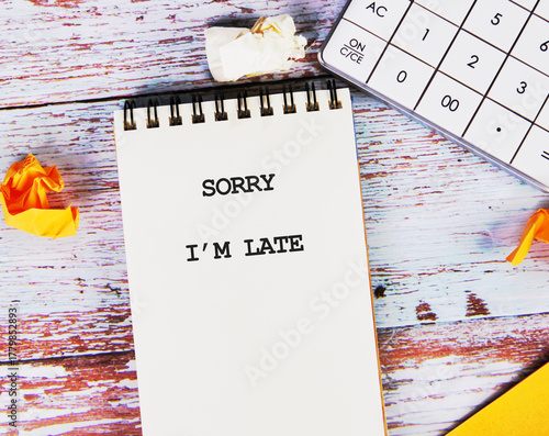 Obraz na plátně A simple yet heartfelt note is placed on a rustic wooden desk, surrounded by col
