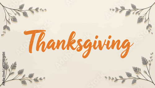 Modern Minimalist Bold Happy Thanksgiving Day Typography