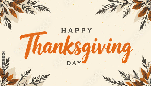 Modern Minimalist Bold Happy Thanksgiving Day Typography