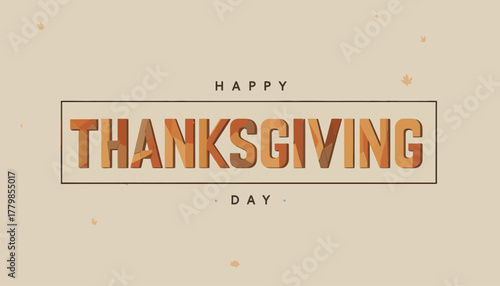 Vintage Happy Thanksgiving Day Boxed Typography