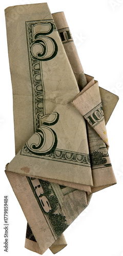 Collection of used paper textures, money bills, envelopes, and fabric pieces for creative backgrounds or collage compositions.