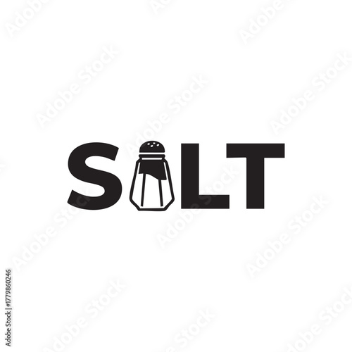 Salt logo featuring a salt shaker in the middle