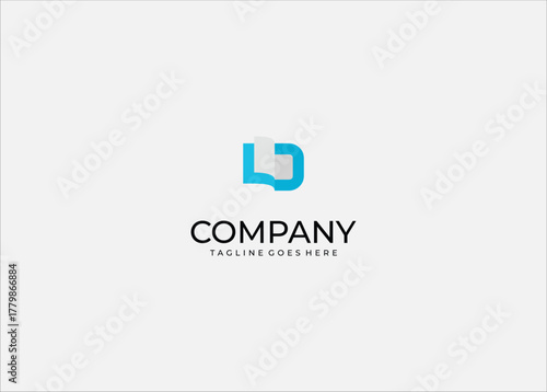 Monogram Letter L D Vector Logo for Digital Document Learning Design Creative Agency Abstract Technology or Modern Corporate Brand Identity