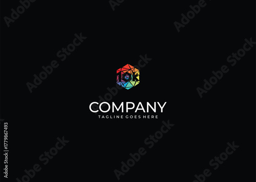 10K Polygonal Hexagon Logo Vector: Geometric Design Symbolizing Achievement, Milestones, and Digital Technology Success, Abstract and Modern