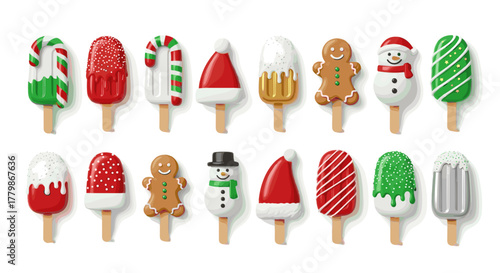 Collection of festive christmas ice cream bars