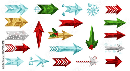 Collection of festive christmas arrows
