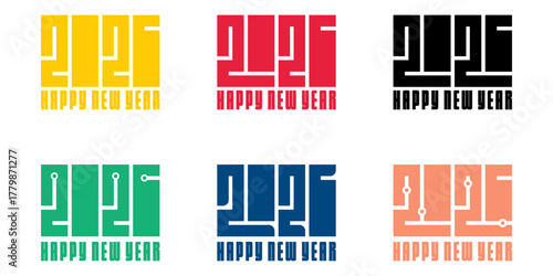 Colorful Happy New Year 2026 design collection, 2026 logo text design. New Year celebration concept. Vector illustration.