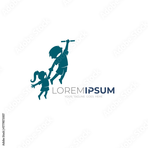 logo of two small children holding hands, charity logos