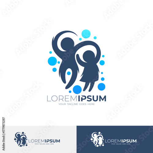 logo of two people walking and holding hands full of love