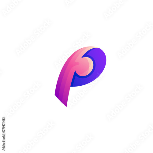 P logo, letter P logo and people care design template, 3d colorful style