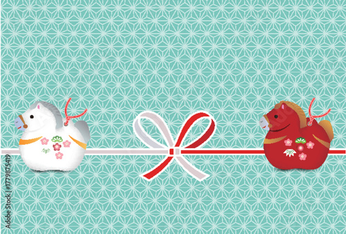 午　年賀状　干支　背景