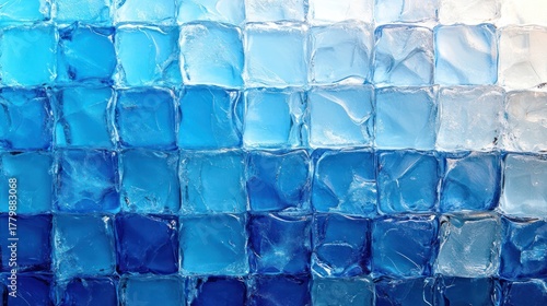 Abstract Blue Ice Cubes Background Texture