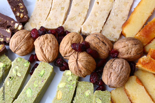 traditional spanish christmas sweet dessert known as turron