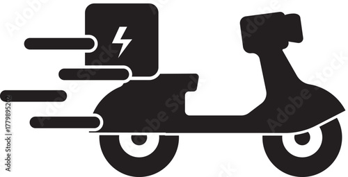 Electric scooter fast delivery service icon