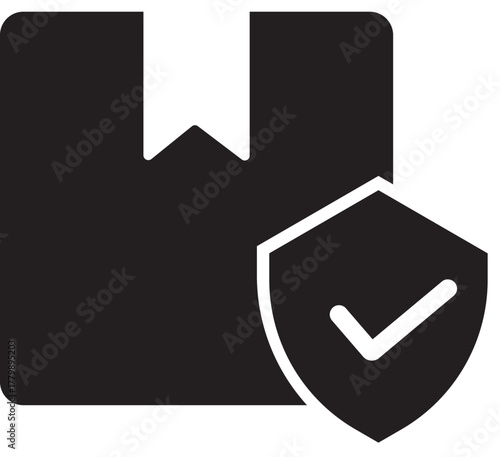 Secure Package Delivery and Shipping Insurance Icon