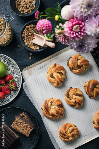 A sweet breakfast spread