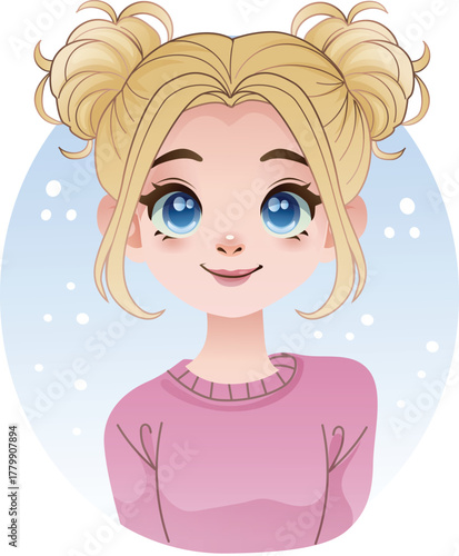 smiling cute girls woman cartoon