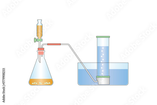 Carbon Dioxide Gas preparation Experiment Science Design. Vector Illustration.