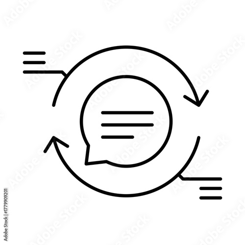 Feedback Loop – Enhancing AI Performance and Accuracy Through Continuous Feedback and Iterative Improvement. Vector Editable.