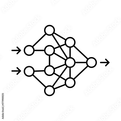 Neural Network – Replicating Brain Functions with Artificial Intelligence for Advanced Problem Solving and Pattern Recognition. Vector Editable.