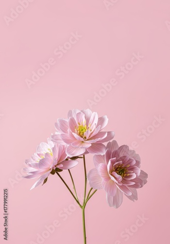 A textured textile closeup showcasing a delicate, repeating floral bloom pattern in soft pastel hues, ideal for spring background design, smooth, fashion, texture