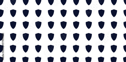 Security shield seamless pattern. Shield protection vector geometric illustration. Stock vector illustration