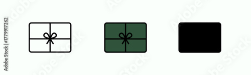 Gift card icons displaying blank voucher concepts and gift certificate ideas