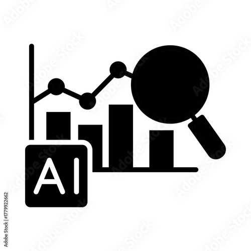 AI Analytics – Using AI to Extract Valuable Insights and Trends from Complex Data. Vector illustration.