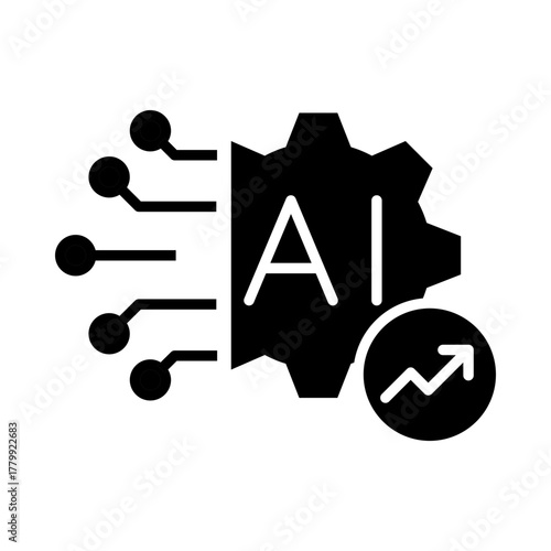 AI Efficiency – Optimizing Processes and Maximizing Productivity with AI Technology. Vector illustration.
