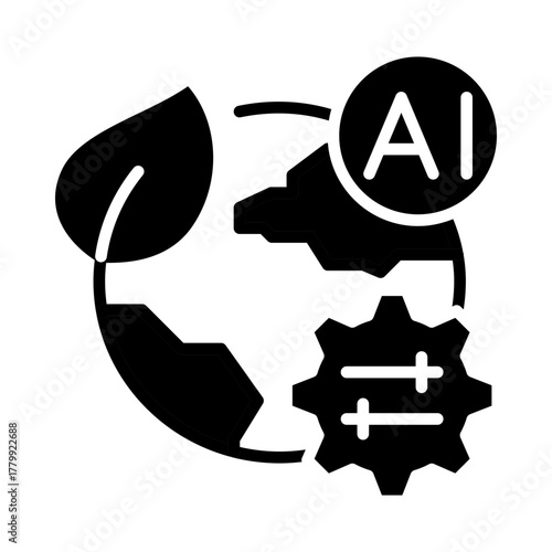 AI Environment Control – Using AI to Regulate and Optimize Environmental Systems for Sustainability. Vector illustration.