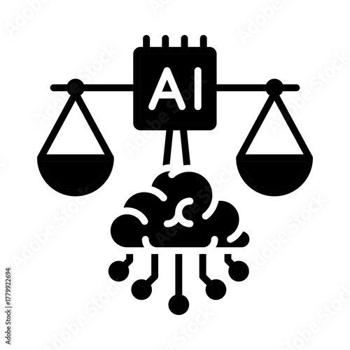 AI Ethics – Ensuring Fairness, Accountability, and Transparency in AI Development and Applications. Vector illustration.